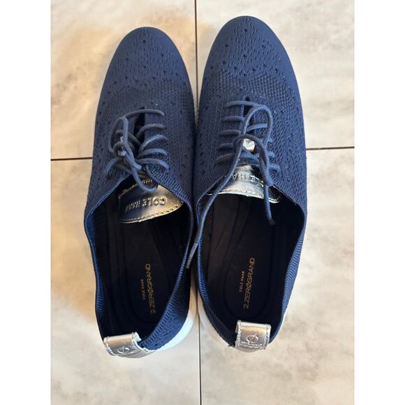 Cole Haan 2.ZeroGrand Women's 11
B Blue Wingtip Oxford Shoes Knit Stitchlite - Picture 5 of 7